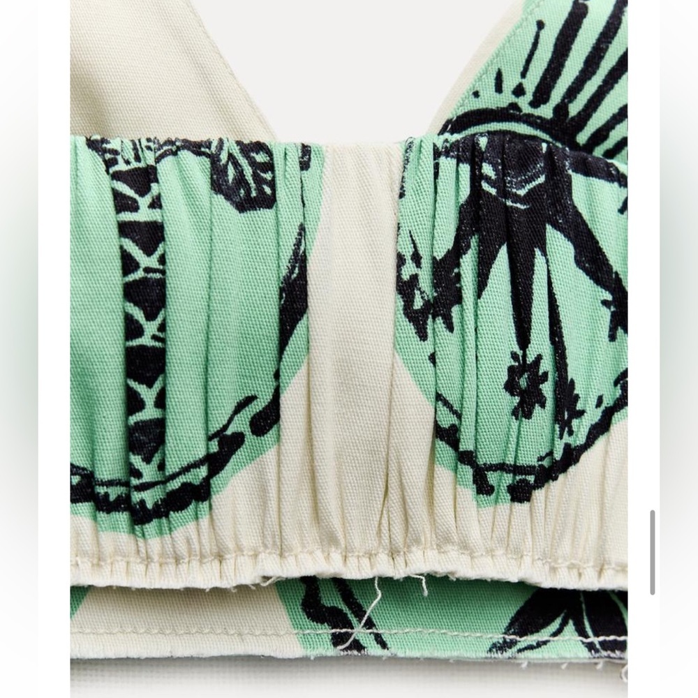 New ZARA ZW Collection Printed Crop Top - Picture 8 of 8